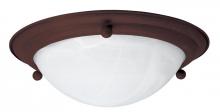  HF6213RBSCT - Two Light Oil Rubbed Bronze White Swirl Glass Bowl Flush Mount