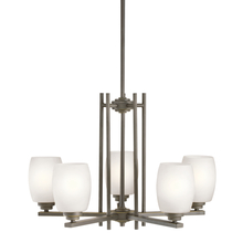  1896OZS - Eileen 16.5" 5 Light Chandelier with Satin Etched Cased Opal Glass in Olde Bronze®