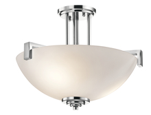  3797CH - Eileen 14.5" 3 Light Convertible Inverted Pendant or Semi Flush with Satin Etched Cased Opal Gla