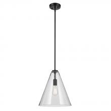  42200BK - Everly 15.5" 1-Light Cone Pendant with Clear Glass in Black