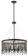  43723ESP - Piper 24" 6 Light Round Chandelier with Alternating Clear Glass and Espresso Metal Rods with Cle