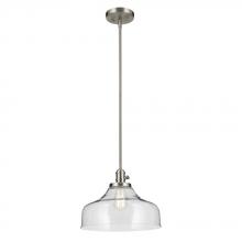  43906NI - Avery 11.25" 1-Light Bell Pendant with Clear Seeded Glass in Nickel
