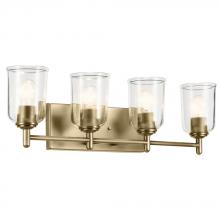  45575NBRCLR - Shailene 29.75" 4-Light Vanity Light with Clear Glass in Natural Brass