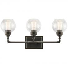  45592OZ - Niles 24" 3 Light Vanity Light with Clear Seeded Glass in Olde Bronze®