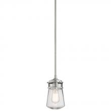  49446BA - Lyndon 9.5" 1 Light Pendant with Clear Seeded Glass Brushed Aluminum