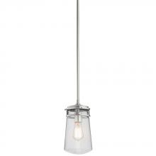  49447BA - Lyndon 11.75" 1 Light Pendant with Clear Seeded Glass Brushed Aluminum