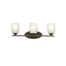  5098OZS - Eileen 24" 3 Light Vanity Light with Satin Etched Cased Opal Glass in Olde Bronze®