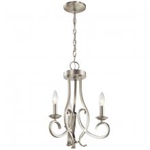  52243NI - Ania 3 Light Convertible Chandelier Brushed Nickel