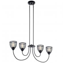  52273BK - Voclain™ 4 Light Linear Chandelier Black