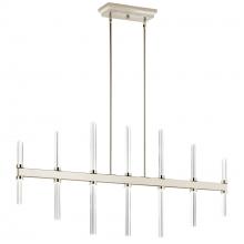  52670PN - Sycara 48.25 Inch 14 Light LED Linear Chandelier with Faceted Crystal in Polished Nickel