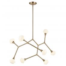 Kichler 52763CPZ - Cassius 52.5 with Opal Glass inch 8 Light Convertible Chandelier with Opal Glass in Champagne Bronze