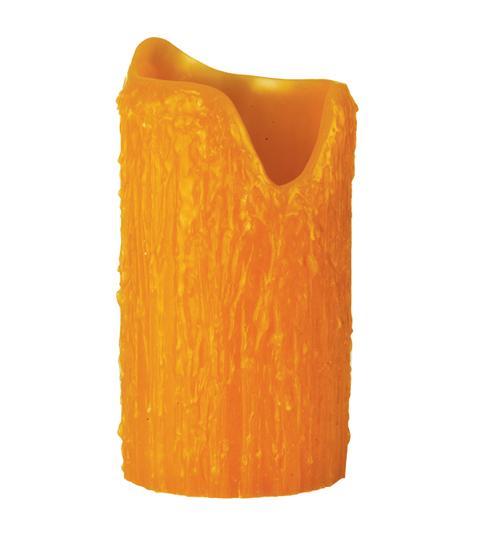 4&#34;W X 8&#34;H Poly Resin Honey Amber Uneven Top Candle Cover