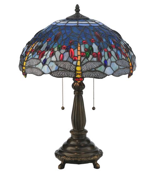22"H Tiffany Hanginghead Dragonfly Table Lamp