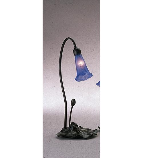 16&#34; High Blue Tiffany Pond Lily Accent Lamp