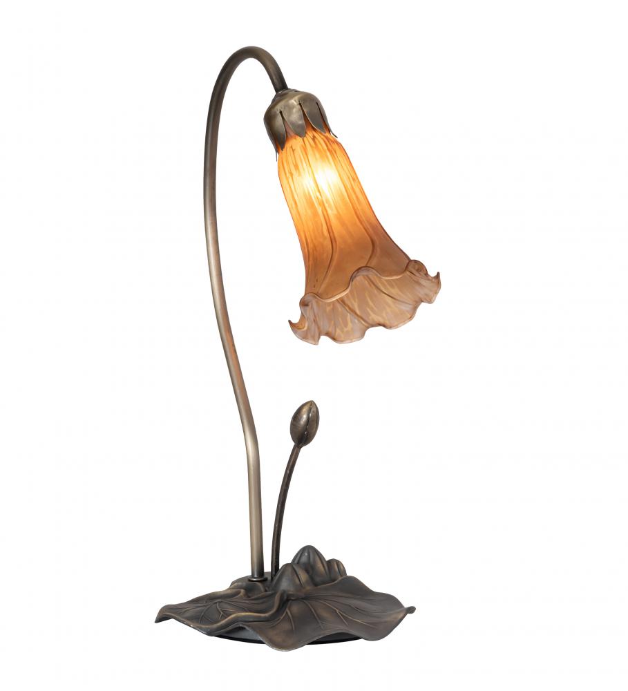 16&#34; High Amber Tiffany Pond Lily Accent Lamp