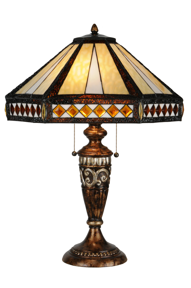 26.5&#34;H Diamond Band Mission Table Lamp