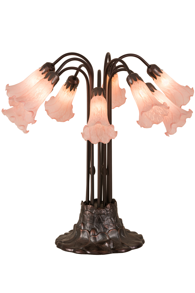 24&#34;H Pink Pond Lily 10 LT Table Lamp
