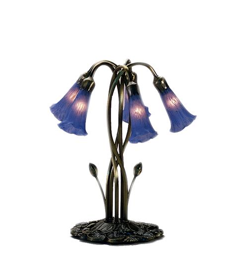 17&#34; High Blue Pond Lily 5 LT Accent Lamp