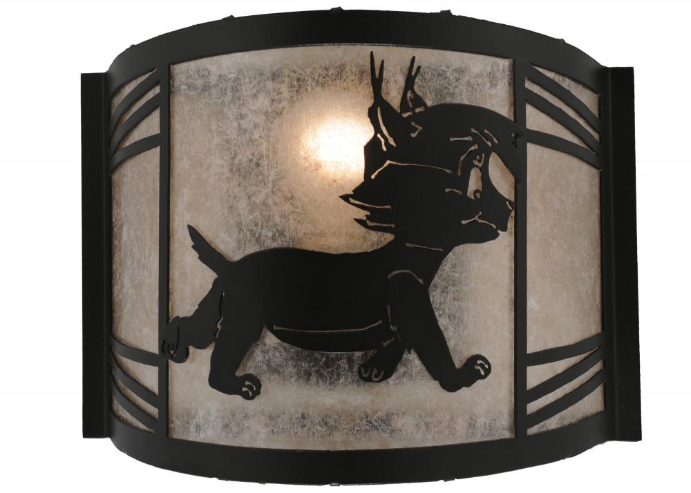 12&#34;W Lynx on the Loose Right Wall Sconce