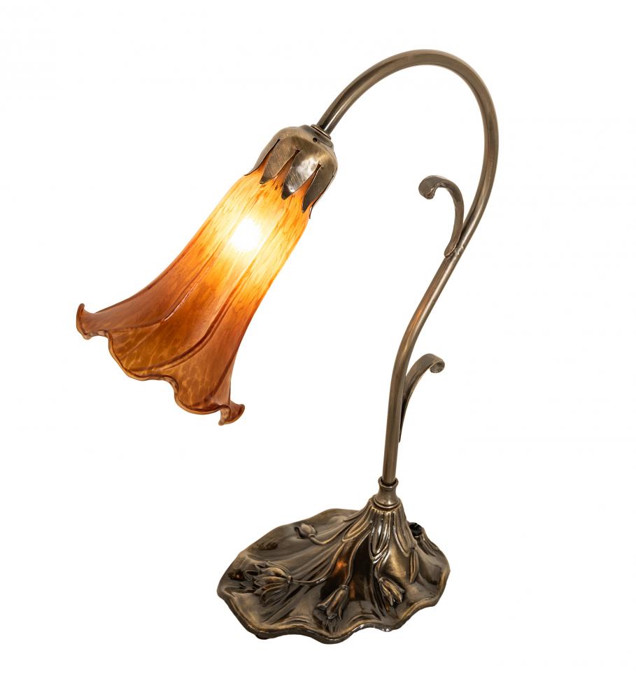 15&#34; High Amber Tiffany Pond Lily Accent Lamp