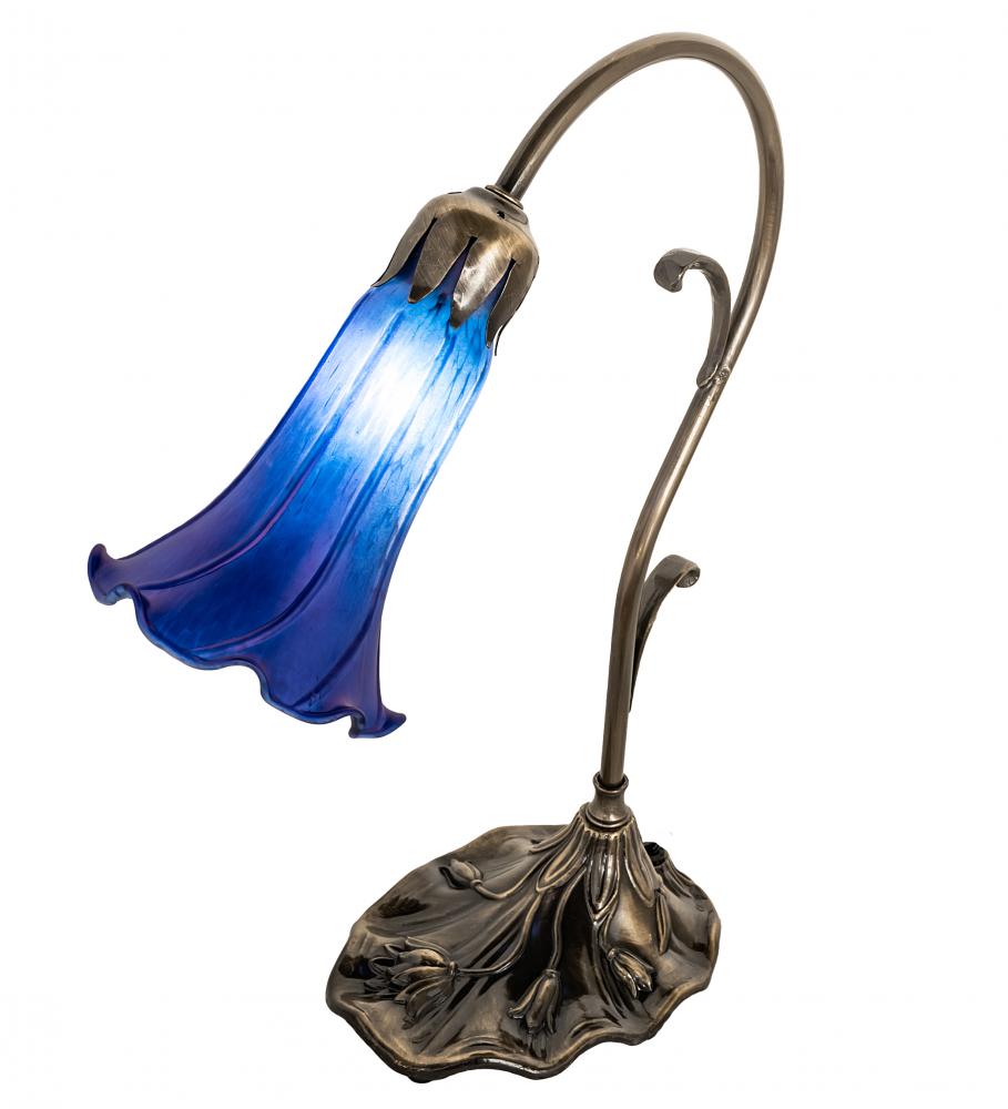15&#34; High Blue Tiffany Pond Lily Accent Lamp