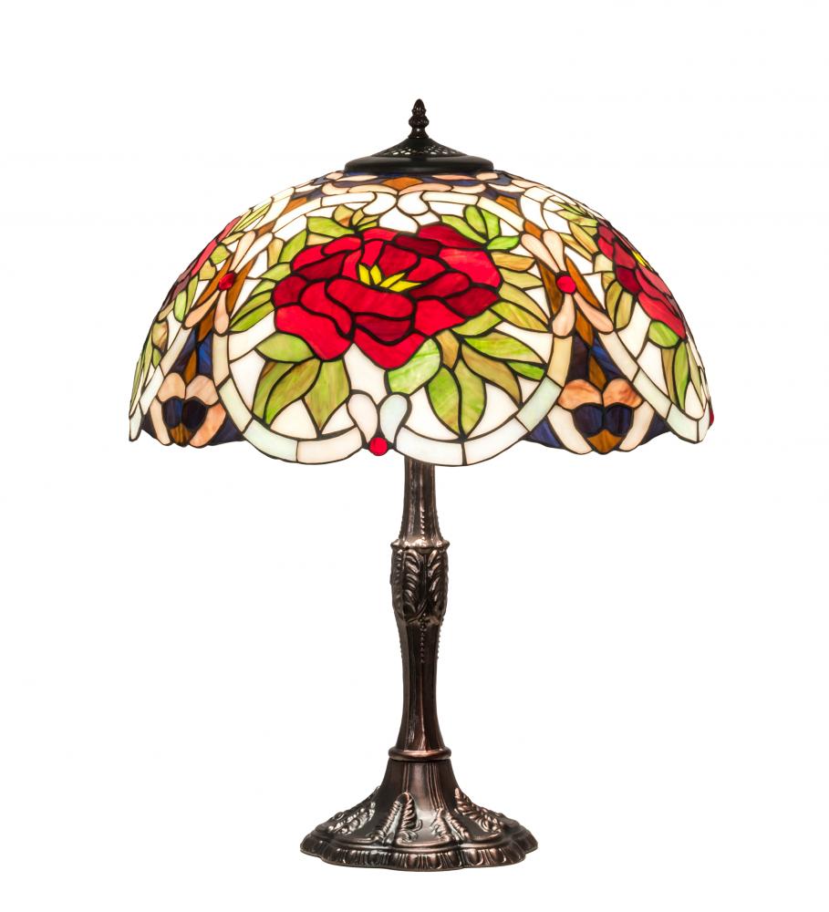 26&#34; High Renaissance Rose Table Lamp