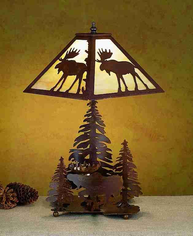 21&#34;H Lone Moose Table Lamp