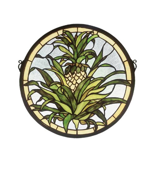 16&#34;W X 16&#34;H Welcome Pineapple Stained Glass Window