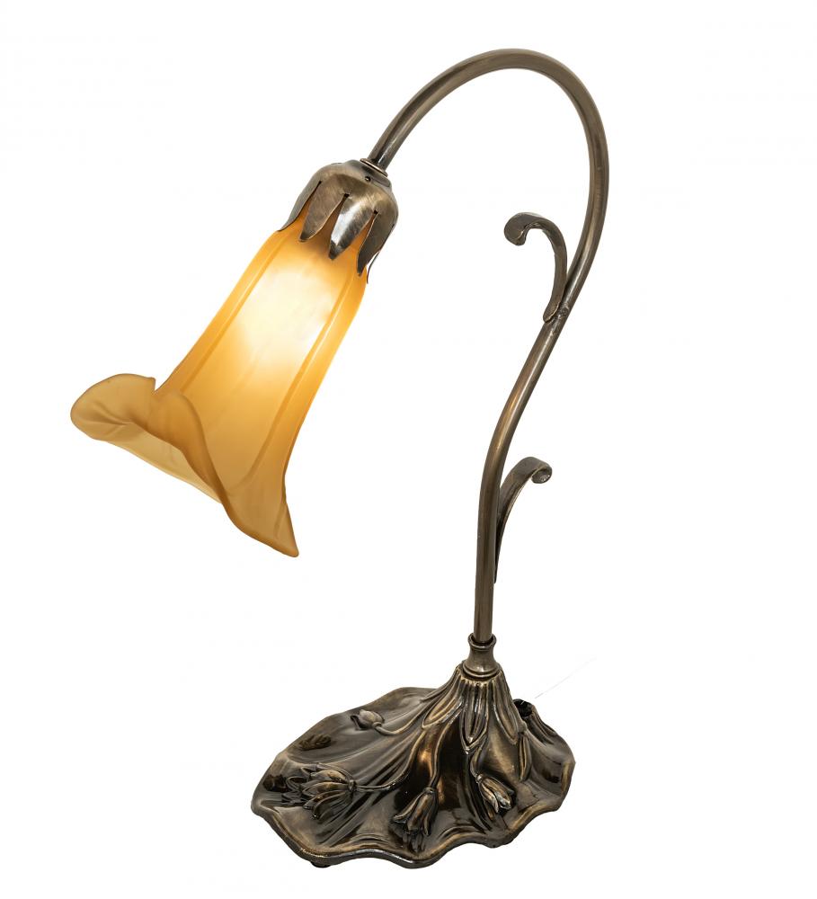 15&#34; High Amber Pond Lily Accent Lamp