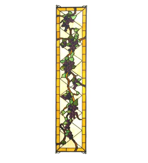 8&#34;W X 36&#34;H Jeweled Grape Stained Glass Window
