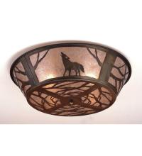  10010 - 22" Wide Wolf on the Loose Flush Mount