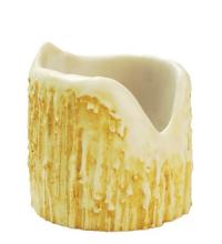  100531 - 4"W X 4"H Poly Resin Ivory Uneven Top Candle Cover