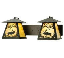  100846 - 24" Wide Moose at Dawn 2 Light Wall Sconce