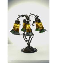  102415 - 19" High Stained Glass Pond Lily 6 Light Table Lamp