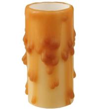  102435 - 1"W X 2"H Beeswax Amber Flat Top Candle Cover