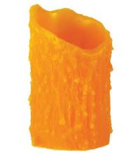  102574 - 3"W X 5"H Poly Resin Honey Amber Uneven Top Candle Cover