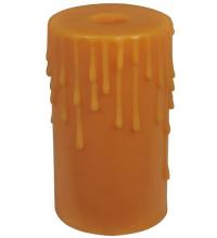  104611 - 3.5"W X 6"H Poly Resin Honey Amber Flat Top Candle Cover