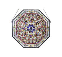  107222 - 25"W X 25"H Floral Stained Glass Window