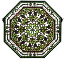  107223 - 25"W X 25"H Floral Stained Glass Window