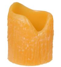  109260 - 4"W X 5"H Poly Resin Honey Amber Uneven Top Candle Cover