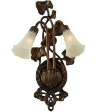  11239 - 11"W White Pond Lily 2 LT Wall Sconce