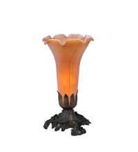  11244 - 8" High Amber Pond Lily Victorian Mini Lamp