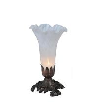  11259 - 8" High White Tiffany Pond Lily Victorian Accent Lamp