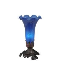  11262 - 8" High Blue Tiffany Pond Lily Victorian Accent Lamp