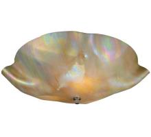  114167 - 16"W Metro Beige Iridescent Organic Art Glass Flushmount