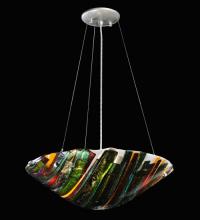  114438 - 18"W Metro Fusion Penna Di Pavone Glass Inverted Pendant