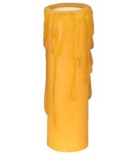  118642 - 1.25"W X 4"H Poly Resin Honey Amber Flat Top Candle Cover