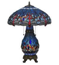  118840 - 25" High Tiffany Hanginghead Dragonfly Table Lamp