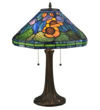 Meyda Blue 119554 - 21.5"H Tiffany Poppy Cone Table Lamp