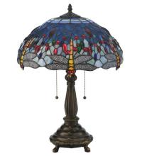 Meyda Blue 119650 - 22"H Tiffany Hanginghead Dragonfly Table Lamp